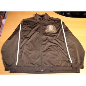 Disney Store White Snow Dwarf Grump Patch Zip up Track Jacket Mens 2XL Brown